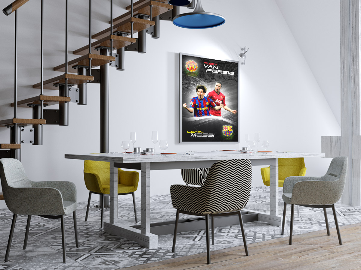 Lionel Messi & Robin Van Persie Football Poster